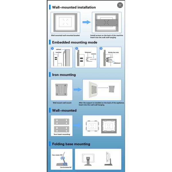 21.5 Inch  Oil Water Heat Resistant KDS Open Frame Kitchen Display In Aluminum Body