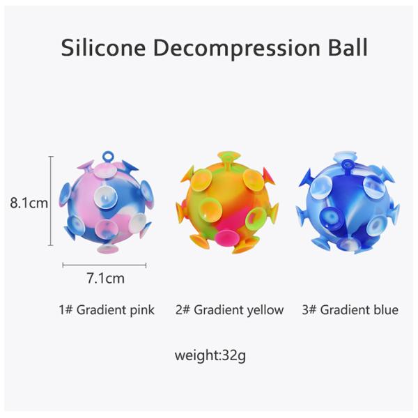 Multi Colored Baby Silicone Toys Suction Cup Ball For Children Party