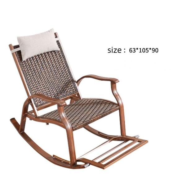 PE Rattan Rocking Lazy Chair for Outdoor Furniture Modern Design Balcony Garden Chair