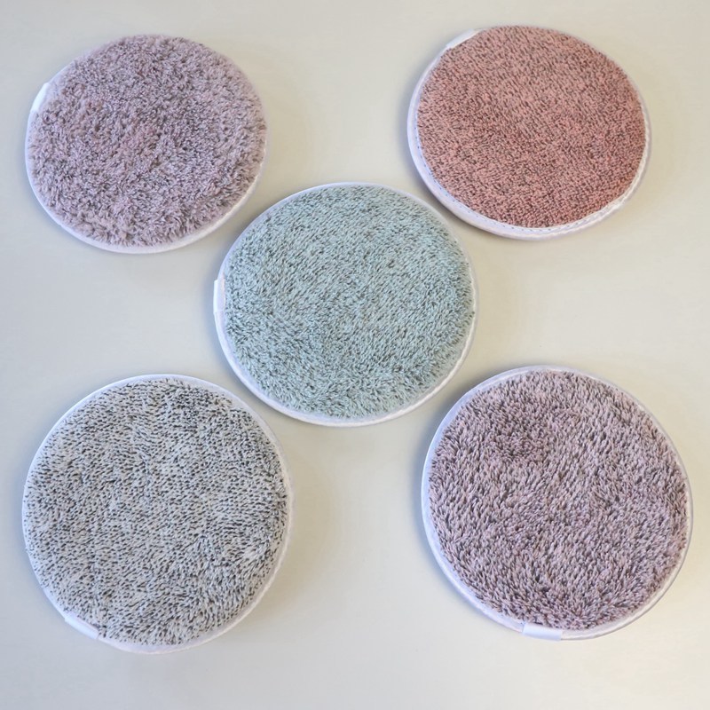 12x12cm Bamboo Charcoal Coral Fleece Microfiber Facial Pads OEM / ODM