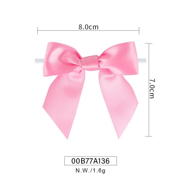 Lighted Valentine Bows Handmade MSD Polyester Pink Ribbon Bow Pre Tie Decoration Bow