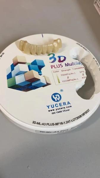 blocs translucides de pro de la zircone 3D laboratoire dentaire multicouche de bloc