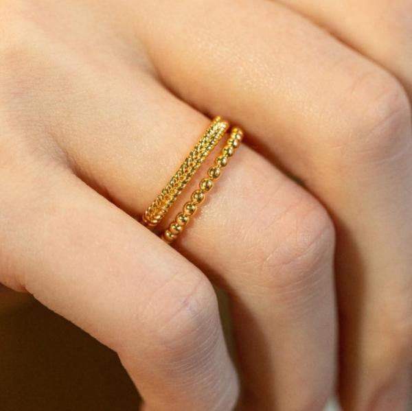 Joalharia fina 18K ouro revestido 925 Sterling Silver Wheat Ring para mulheres