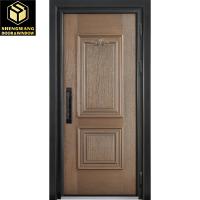 MDF Customized Color Aluminum Entrance Door Swing Left Aluminum Front Door