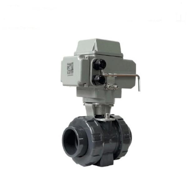Plastic UPVC Electric Ball Valve Thread Connection For Water Acid And Corrosive Liquid