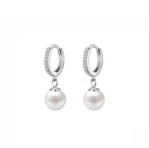 Elegant White Pearl Jewelry with 925 Sterling Silver and Rhodium Plated AAA