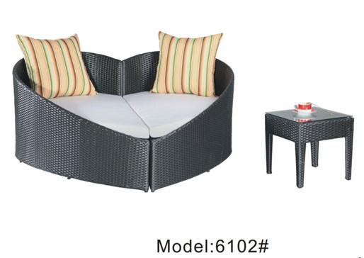 Swimming pool chair sunbed daybed rattan wicker with ottoman Hart shape-6102