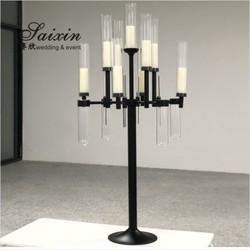 13 Braço Branca Óculos Metal Ouro Candelabra Casamento Metal E Cristal Candelabra Candadeira