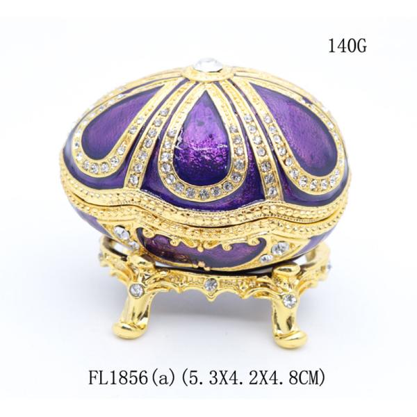 Handicraft faberge egg metal jewelry box Faberge Egg Trinket Jewelry Box with a Pearl  Estee Egg Jewelry trinket box