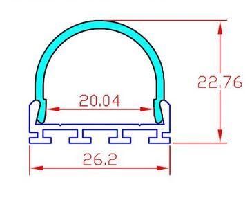 Waterproof 2m length LED aluminum extrusion profiles  A2623 for LED Strips for shops stores mall