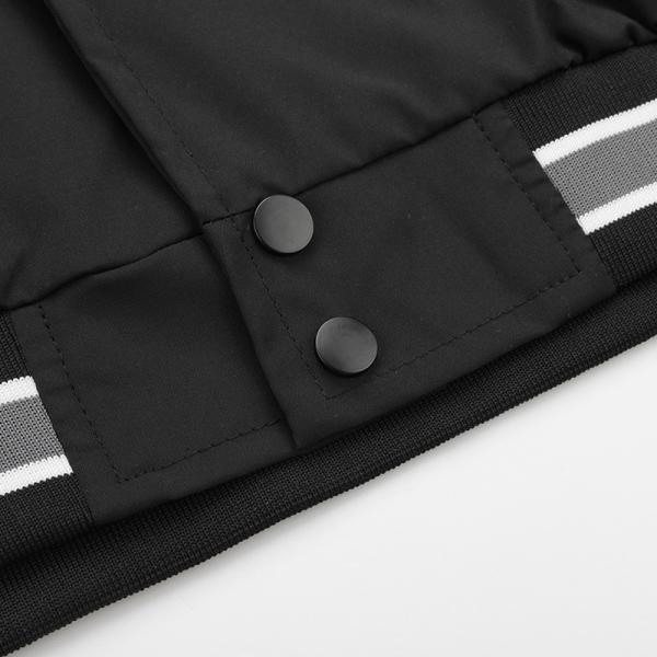 Logotipo de impresión al por mayor en blanco de poliéster plano negro bombarderos niños de béisbol chaqueta universitaria para hombres