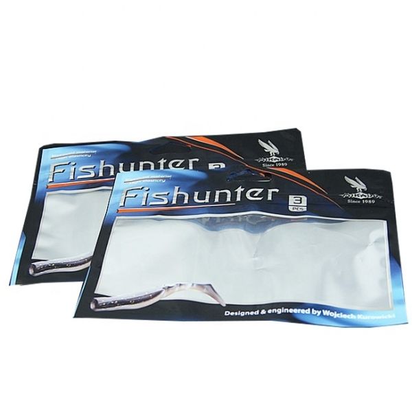 Customized Size Zipper Bag Soft Plastic Packaging Fishing Lure Bait Bags Custom Printed Aluminum Foil for Fishing Worms