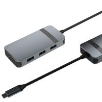 Hub USB de type C en aluminium 5 en 1 avec ports multiples Vitesse de transfert de données 5 Gbps Jack audio 3,5 mm