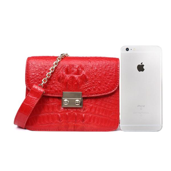 Dongguan manufacturer direct selling new crocodile leather women's bag one shoulder slung chain handbag