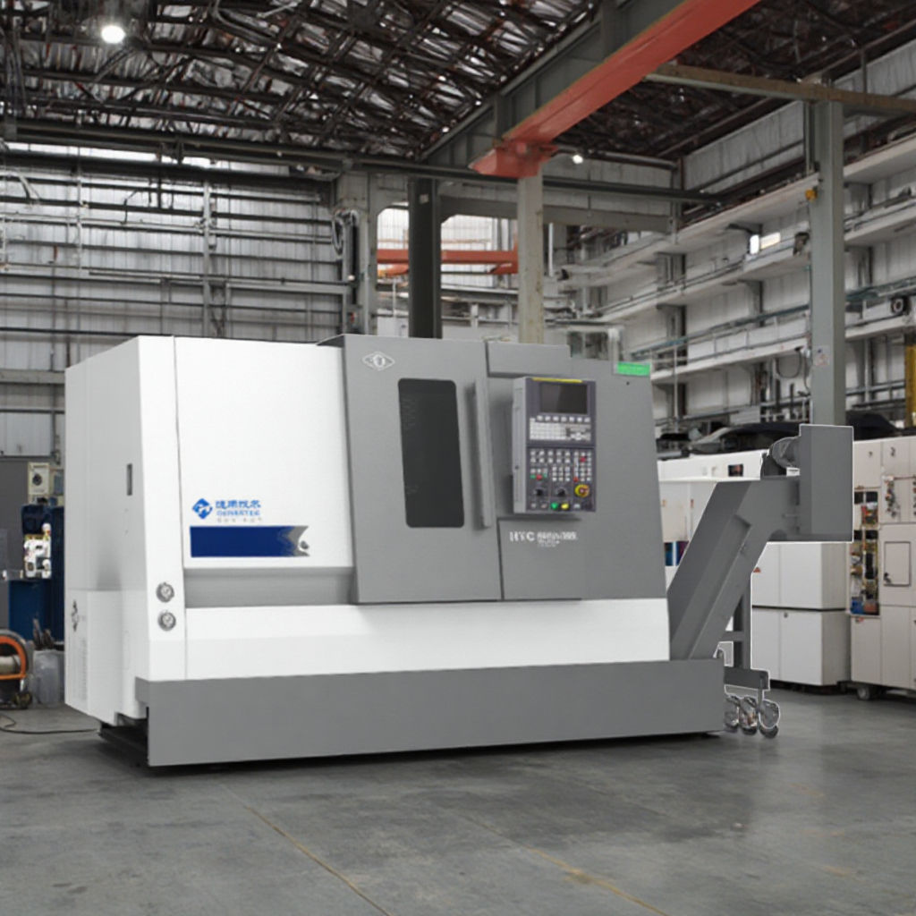 SMTCL HTC40H FANUC CNC Lathe 12-station Servo Turret Slant Bed CNC Lathe with Bar Feeder
