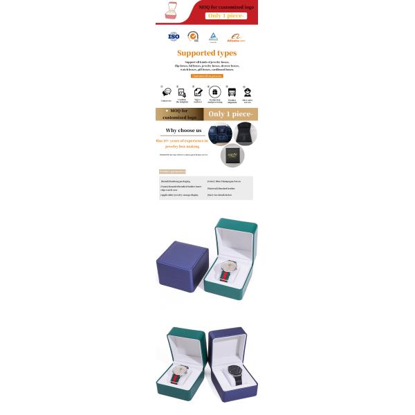 Coiffure en faux en cuir lisse, boîte de rangement de montres, confectionnée à la main, packaging chic et luxueux pour hommes