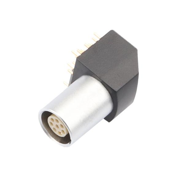 Conector Circular Interior Série B Z11 8Pin Soldagem de Enraizamento Angular Socket Fixa 90° Socket Angular para placa de circuito