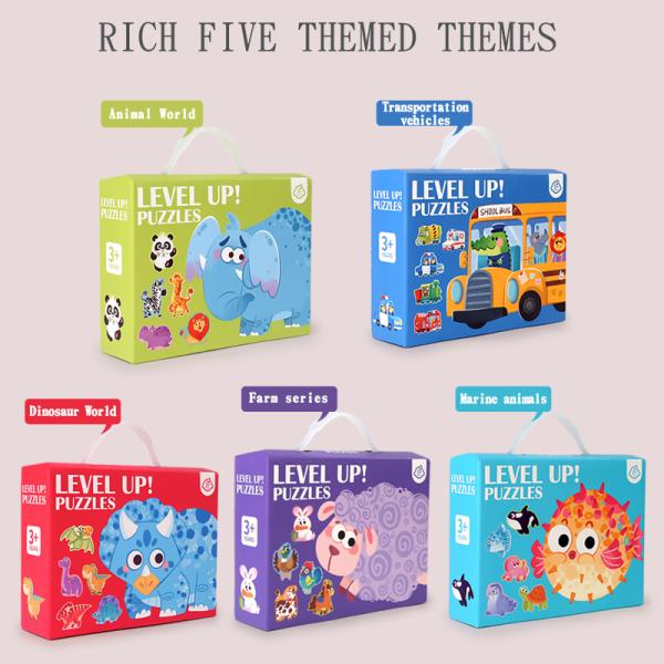 Children's Portable Gift Box Cartoon Animal Traffic Puzzle Early Education Educational Toy