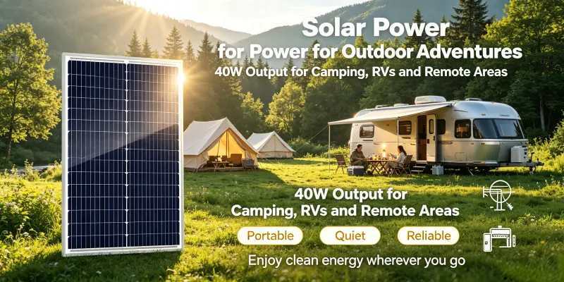 40‑Watt Monocrystalline PV Panel Low‑Light Performance For Outdoor Security Camera