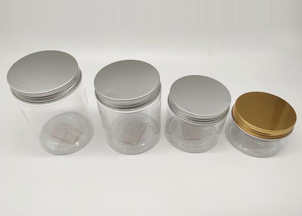 68mm 100ml 150ml Transparent Plastic PET Jar With Gold Aluminum Cap