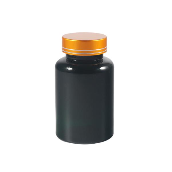Highly Customized Luxury Black Frost Pill Bottle Capsule Bottle Green Plastic Vitamin Medicine Bottle Personal Care Packaging With Screw Cap