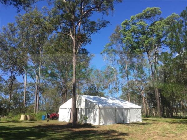 Outside Clear Span Tent , White Marquee Corporate Event Tent Cement Floor