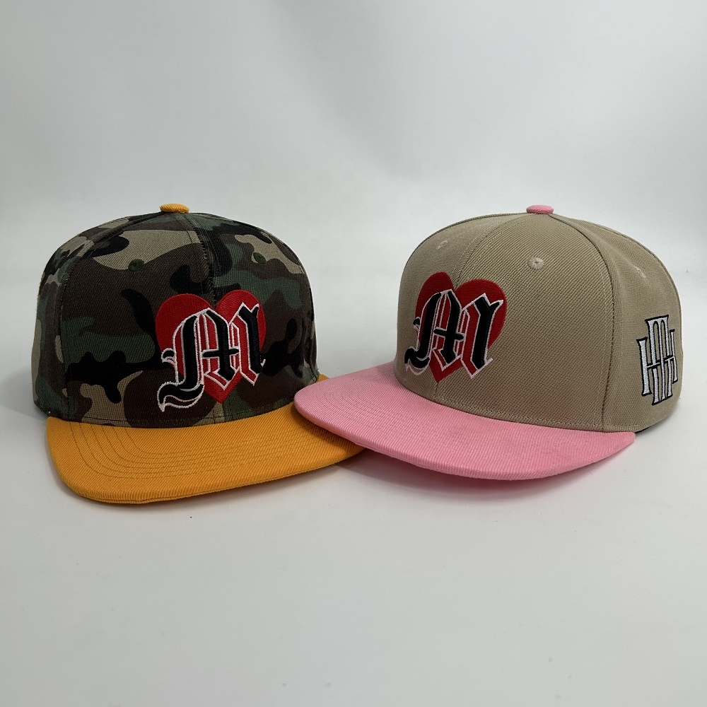 Acrylic 3D Embroidered 6 Panel Snapback Caps Puff Embroidery Hip Hop Sports Custom