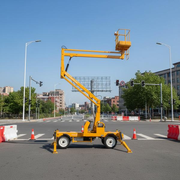 50 Towable Boom Lift Platform For Residential Roofing Installation UKCA Certificated