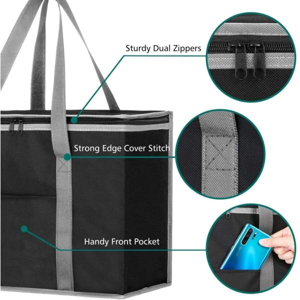 Custom Logo Insulated Tote Food Delivery Bag Customized Logo Solid Color Pattern Type