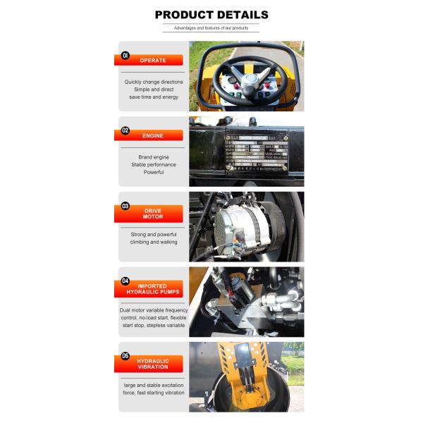 New Designed Tandem 4 Ton Vibratory Road Roller Double Drum Asphalt Compactor Hydraulic Road Roller