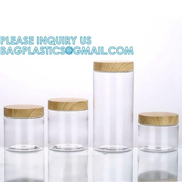 Eco-Friendly Natural Frosted Amber Clear Jars Containers Pot Body Butter Cosmetic Cream Jar With Bamboo Lid