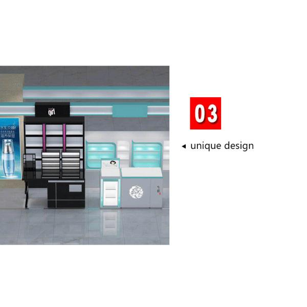 Various Shapes Cosmetic Retail Display , Cosmetic Shop Interior Design For Specialty Stores