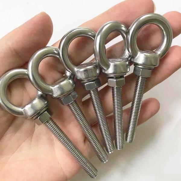 INCH Measurement System Stainless Steel Eye Bolt M6 Shoulder 1/4 X 2 Heavy Duty EyeBolts Screws for Lift Plain Finish