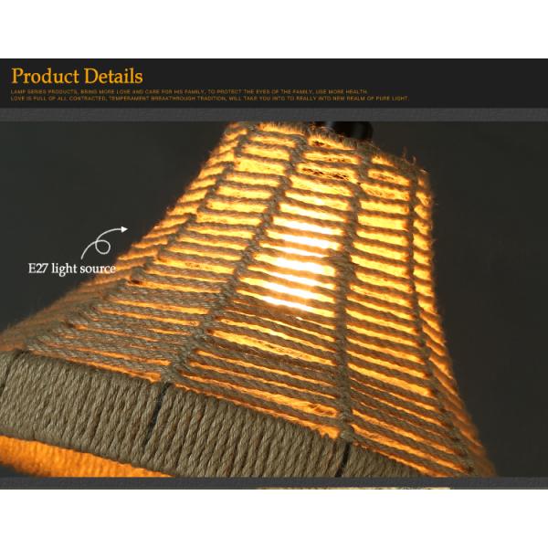 Vintage Light Rope Pendant Lamp Retro Loft Industrial Hanging Light Lamp(WH-VP-200)