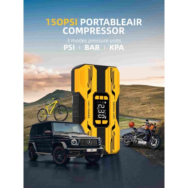 800A Car Portable Jump Starter With Air Compressor LED Emergency Light