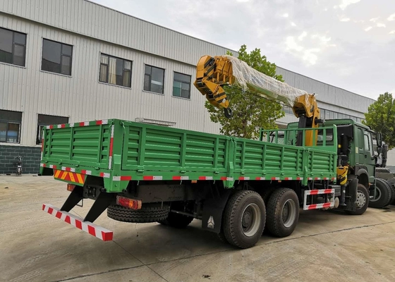 Sinotruk Howo7 Green 12T 6x4 chassis dump boom crane sold well in Africa.