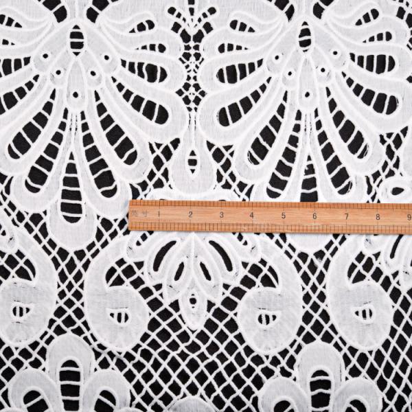 bordados Tecido de renda africana Leite Seda Cordão Guipure Tecido de renda Solúvel em água Tecidos de renda
