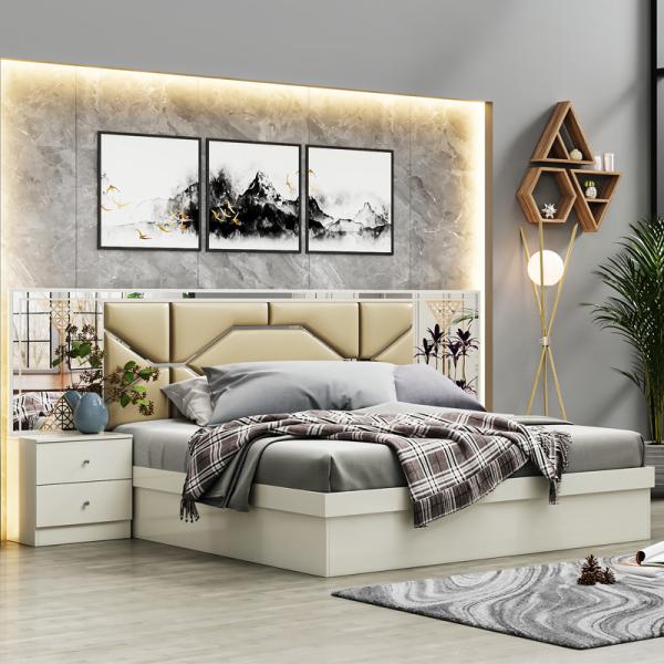 New Design Wholesale Wooden Double Bed Room Set Luxury Home Wood Frame Cheap King Size Modern Furniture Bedroom Sets