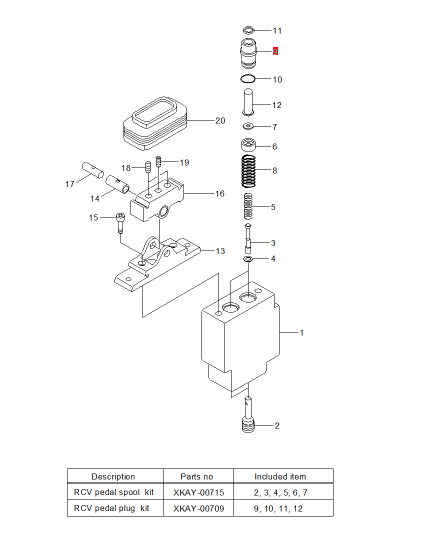 Bala XKAY-00708 XKAY-00706 de Seal Kit Pedal Valve Oil Sealed del excavador de R55 R60