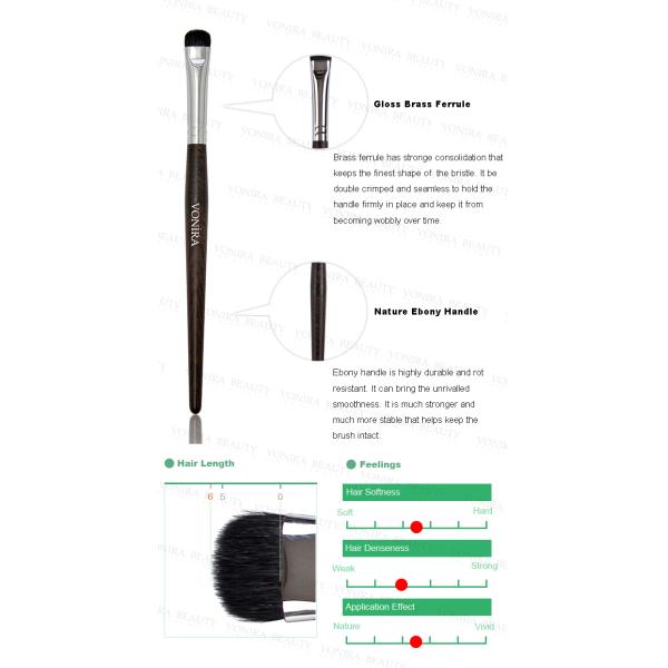 Pequeño cepillo profesional de la mancha con el pelo de lujo de la cabra del negro ZGF