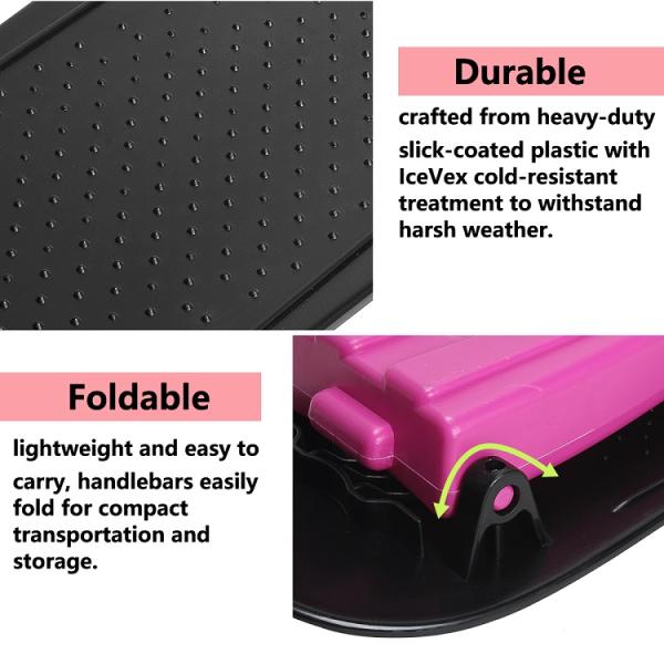 10'' Board Width Kids Plastic Folding Snow Scooter Kick-Scooter Sledge for Children