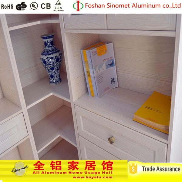 Living Room Aluminium Fabrication Bookshelf  Antique Style With Glass Door
