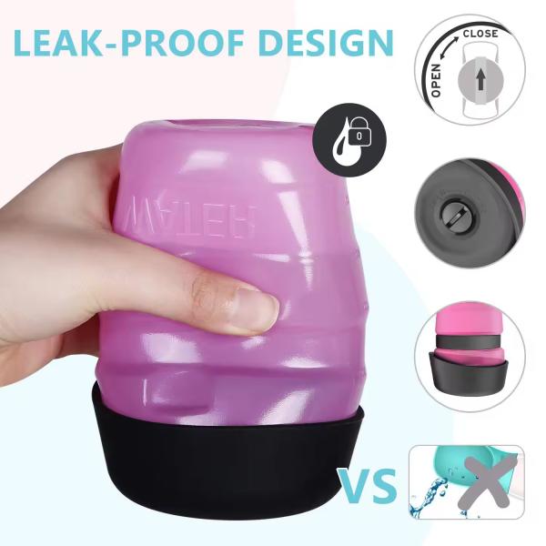 Portable Squeeze Dog Water Bottle 500ml Dog Water Drinking Bottle Blue / Pink