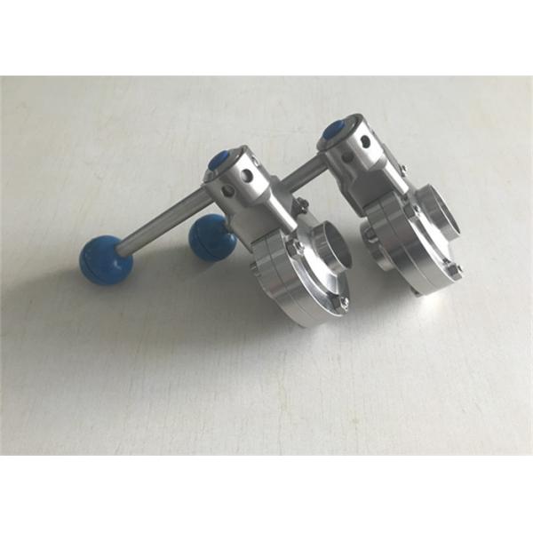 Pneumatic type Sanitary Butterfly Valve Stainless Steel 304 welded type connection