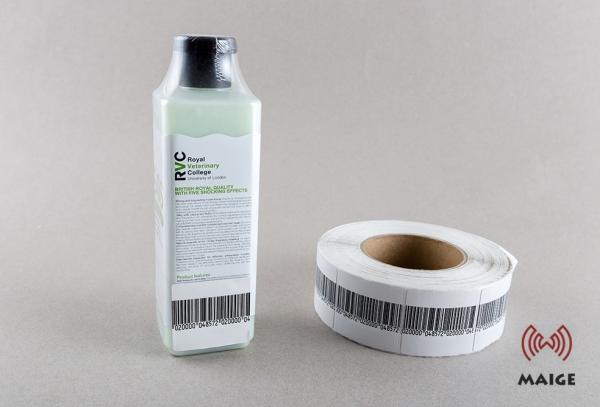 White Waterproof 8.2 Mhz Security Labels Customized Size For Shopping Mall