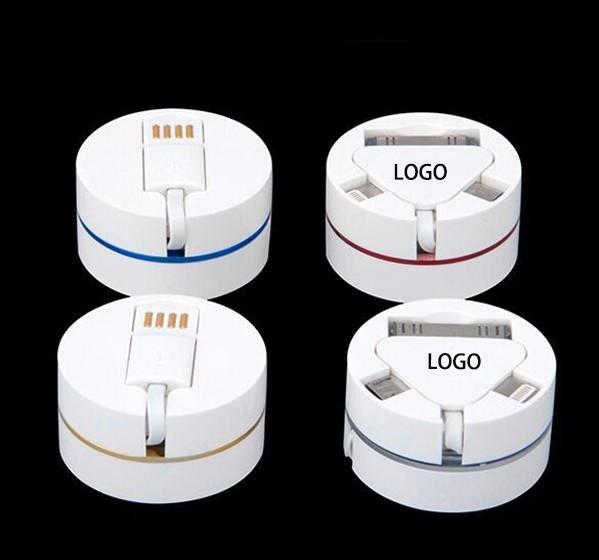 2017 new design Round shape extended multi usb cable 3in1original micro usb data cable