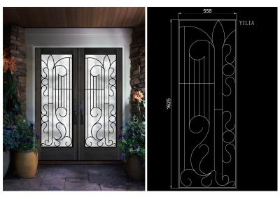 Professional Wrought Iron Glass Inlaid Door Glass For Building Sound Insulation
