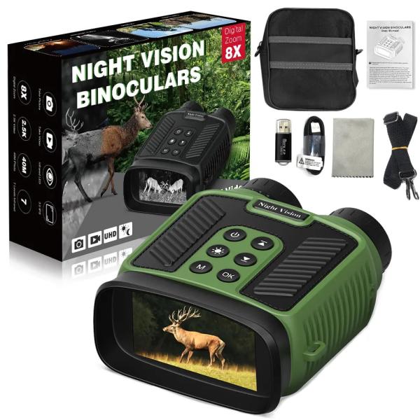 2k 40MP HD infrared night vision binoculars with 8X Digital Zoom 3.0'' screen for Adult
