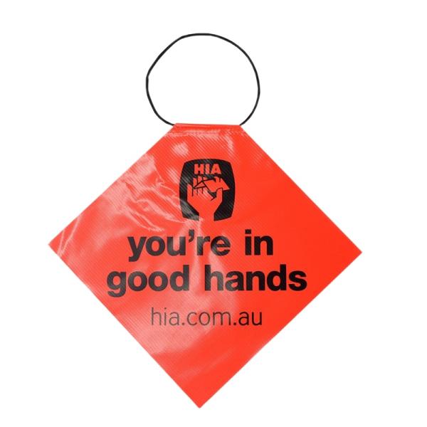 Cars Or Trucks Hanging PVC Warning Safety Flag With Square Shape