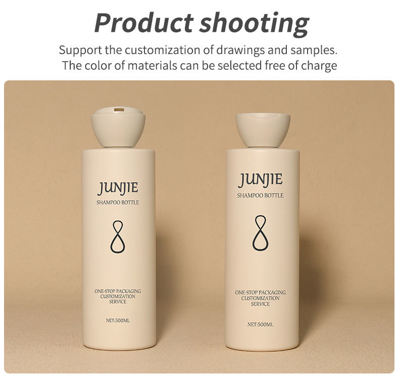 Premium PET Cosmetic Bottles Packaging with Press Lid 500ml Customized Lid Empty Shampoo Bottle Customized Colors Logo